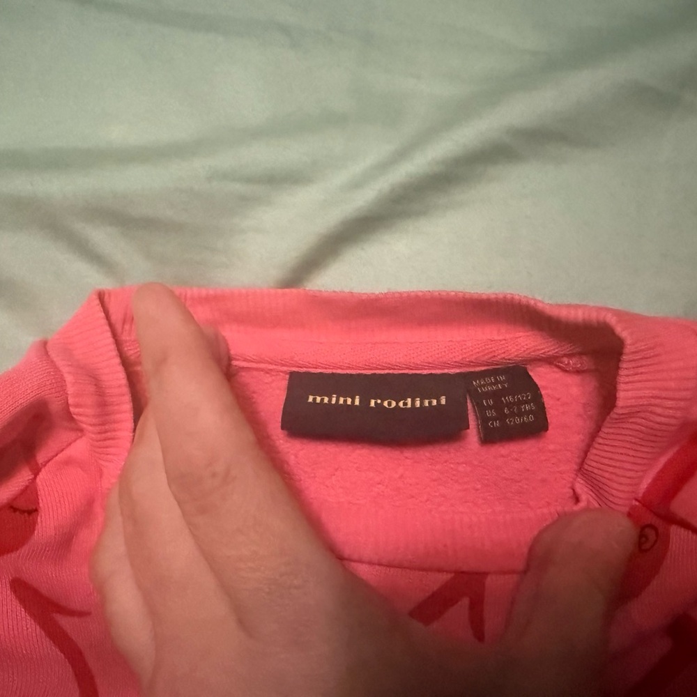 Mini Rodini Pink Sweatshirt with Red Accents - Picture 2 of 3